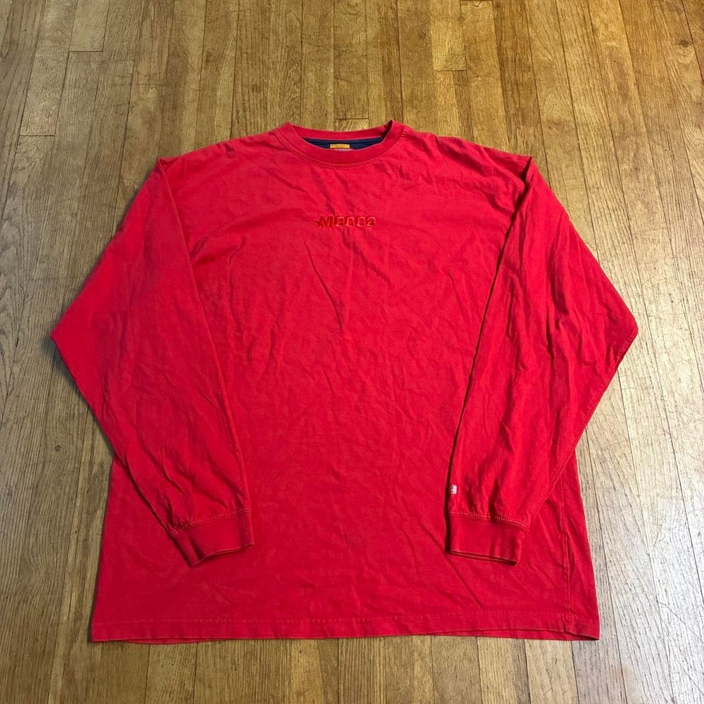 Vintage Mecca Hip Hop Streetwear Baggy Long Sleeve Shirt Red Large Y2K 099